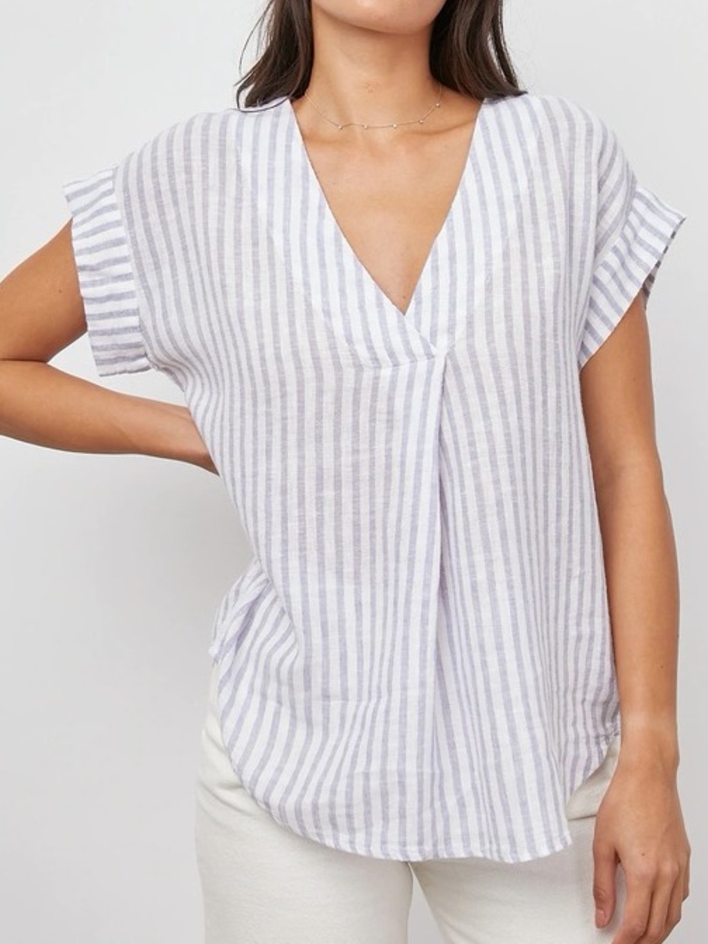 Rails Iris Blue‎ Nala Linen Blend Top, Size Large